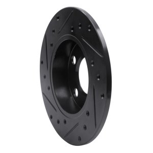 Audi A1 Brake Rotor (1) - Rear Left - R1 Concepts - Drilled & Slotted - Black - `98-`24